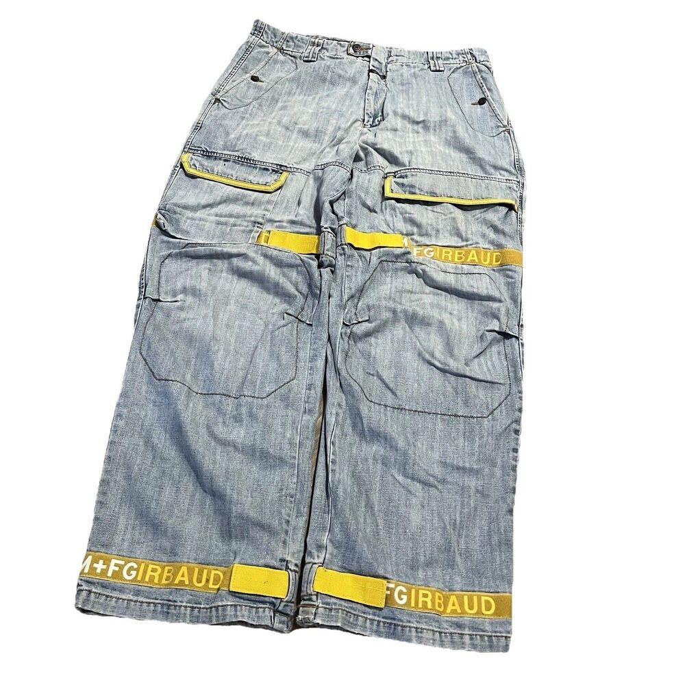 Marithe Francois Girbaud Vintage Sick Wide Leg Baggy Jeans Gold Shuttle 38x32